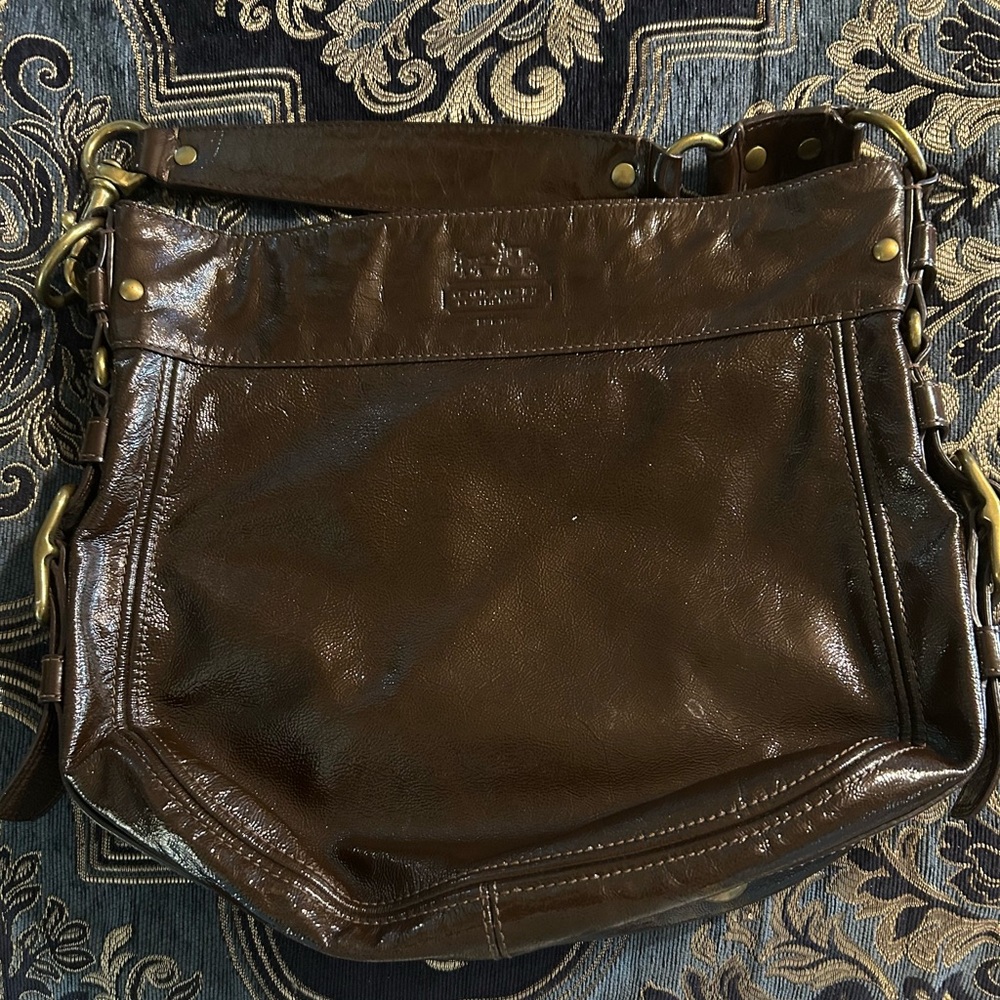 Coach Dark Brown Leather Shoulder Bag